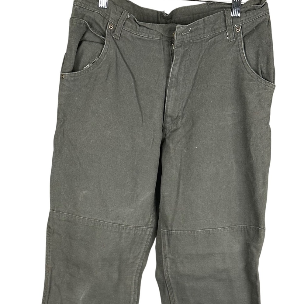 Key Apparel Mens Double Knee Carpenter Pants Olive Green Canvas 34x32 453.35
